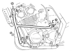 Barra di protezione del motore - nera per Yamaha FZS 600 Fazer