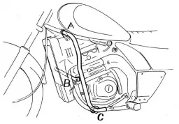 Barra di protezione del motore - cromata per Kawasaki EL 250 / EL 252