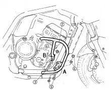 Barra di protezione del motore - nera per Yamaha FZS 1000 Fazer fino al 2005