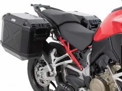 Kofferträgerset Cutout Edelstahl inkl. Xplorer Cutout schwarz Kofferset per Ducati Multistrada V4 / S / S Sport (2021-)