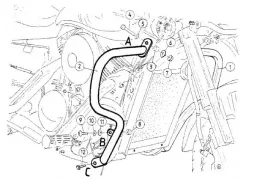 Barra di protezione del motore - cromata per Suzuki VZ 1600 Marauder / Intruder M 1600