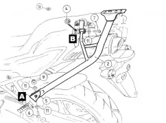 Alurack topcasecarrier - nero per Yamaha FZ6 / Fazer