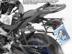 Sidecarrier montato in modo permanente - antracite - in combinazione con lo schienale per Yamaha MT - 09 fino al 2016