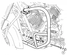 Barra di protezione del motore - cromata per Yamaha XVS 1100 Drag Star
