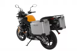 Sistema di valigie ZEGA Pro &quot;E-S&quot; 45/45 litri con supporto in acciaio nero per Kawasaki Versys 650 (2010-2014)