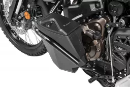 Cassetta porta attrezzi con paramotore - completa - inox, nera per Yamaha Tenere 700