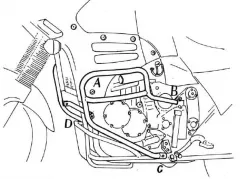 Barra di protezione del motore - nera per Triumph Tiger fino al 1998