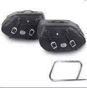 Set di borse in pelle di bufalo nero per portaborse in pelle tipo tubo