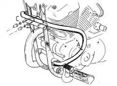 Barra di protezione del motore - cromata per Yamaha XV 125/250 Virago