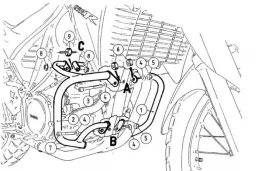 Barra di protezione del motore - nera per Yamaha XT 660 R / X
