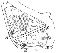 Barra di protezione del motore - nera per Suzuki GS 500 E (1989-2001) / GS 500 (2001-2008)