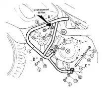 Barra di protezione del motore - nera per Suzuki SV 650 / S fino al 2002