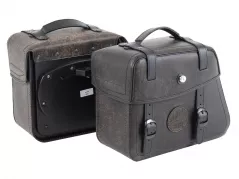 Set di robuste borse in pelle marrone per supporto C-Bow