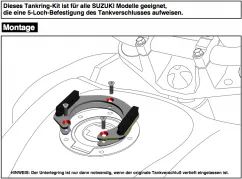 Tankring Lock-it incl. fissaggio per borsa da serbatoio per Suzuki V-Strom 1000 ABS / XT (2014-2019)