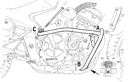 Barra di protezione del motore - cromata per Honda CB 600 F Hornet fino al 2006 / S fino al 2002