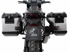 Kofferträgerset Cutout schwarz inkl. Xplorer Cutout Kofferset in argento per Harley Davidson Pan America (2021-)