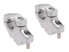 Rialzo manubrio offset per Royal Enfield Bear 650 (2025-) 30 mm in alto, 21 mm indietro - argento