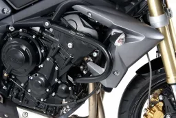 Barra di protezione del motore - nera per Triumph Street Triple 675 / R fino al 2012