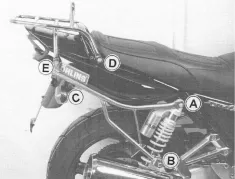 Tube Topcasecarrier - nero per Yamaha XJR 1300 dal 2004 al 2006