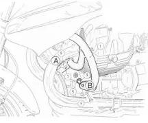 Barra di protezione del motore - nera per Moto Guzzi 1200 Sport