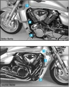 Barra di protezione del motore - cromata per Suzuki M 1800 (VZ) R Intruder