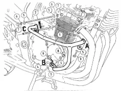 Barra di protezione del motore - nera per Suzuki GSF 650 / S Bandit