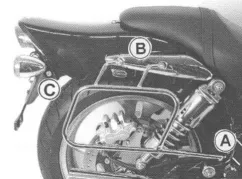 Portapacchi per borse in cuoio - cromato per Suzuki VZ 1600 Marauder / Intruder M 1600