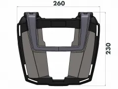 Easyrack topcasecarrier in combinazione con supporto permanente originale Sidecarrier montato - nero per Triumph Tiger 1050