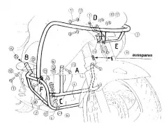 Barra di protezione del motore - nera per Honda NT 650 V Deauville