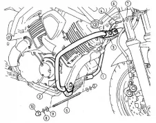 Barra di protezione del motore - cromata per Yamaha BT 1100 Bulldog