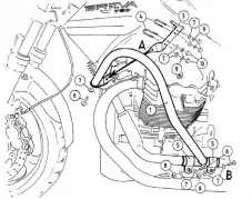 Barra di protezione del motore - cromata per Moto Guzzi Breva V 750 ie
