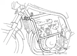 Barra di protezione del motore - nera per Suzuki GSF 1200 S / N Bandit fino al 2000