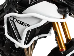 Barra di protezione serbatoio &quot;Solid&quot; bianca per Triumph Tiger 900 GT / Pro (2024-)