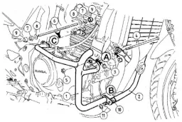 Barra di protezione del motore - nera per Honda CBF 500