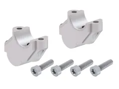 Rialzo manubrio con offset di 30 mm in altezza e 15 mm all'indietro, colore argento, per BMW R 1200 GS (2004-2007)
