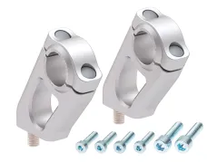 Rialzo manubrio con offset di 20 mm in altezza e 30 mm all'indietro, colore argento, per BMW R 1200 GS (2008-2012)