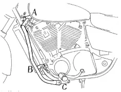 Barra di protezione del motore - cromata per Honda VT 1100 C3 Shadow