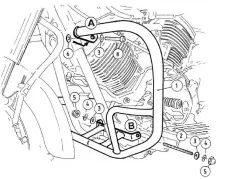 Barra di protezione del motore - cromata per Yamaha XVS 1100 A Drag Star Classic