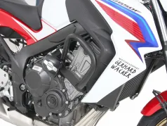 Barra di protezione del motore nera incl. pastiglie di protezione per Honda CB 650 R / E-Clutch (2024-)