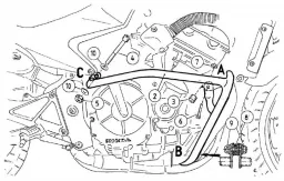 Barra di protezione del motore - nera per Honda CBF 600 fino al 2007