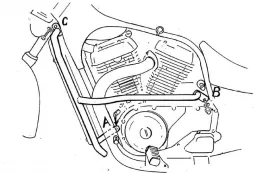 Barra di protezione del motore - cromata per Suzuki VS 750/800