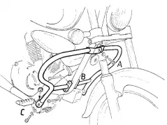 Barra di protezione del motore - cromata per Suzuki VL 125/250 LC Intruder