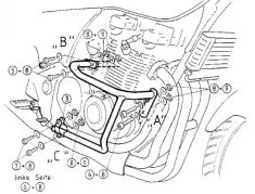 Barra di protezione del motore - cromata per Kawasaki ZR - 7 / S