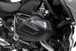 Protezione cilindro / protezione coperchio valvole, alluminio, nero (set) per BMW R1250GS / R1250R / R1250RS / R1250RT