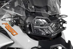 Scheinwerferschutz Edelstahl schwarz mit Schnellverschluss für BMW F900GS Adventure/ F850GS Adventure *OFFROAD USE ONLY*