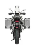 Sistema di valigie ZEGA Pro per Triumph Tiger 900 volume 31/38, colore portavaligie nero, colore alluminio naturale