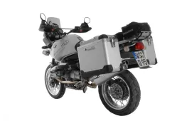 Sistema di borse laterali per moto ZEGA Pro And-S da 38/45 litri in alluminio con supporto in acciaio inox per BMW R1150GS/ R1150GS Adventure/ R1100GS/ R850GS