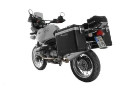 Sistema di borse laterali per moto ZEGA Pro And-Black da 38/45 litri in alluminio con supporto in acciaio inox per BMW R1150GS/ R1150GS Adventure/ R1100GS/ R850GS