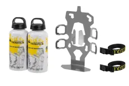 Set porta accessori ZEGA Evo doppio portabottiglie con 2 borracce in alluminio Touratech da 0,6 litri