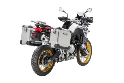 Sistema di valigie ZEGA Pro per F900GS Adventure, F850GS/ Adventure, F800GS (2024-), F750GS volume 38/45, colore portavaligie nero, colore alluminio naturale